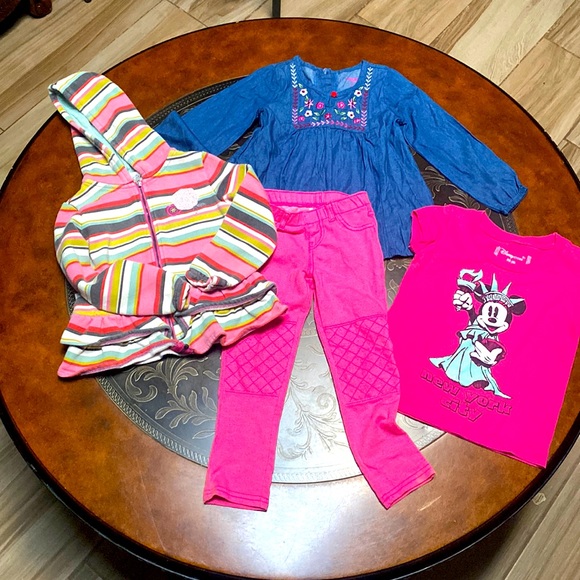 Girls Bundle Circo Leggings, Nannette Kids Blouse, Hoodie Jacket, Disney T-Shirt